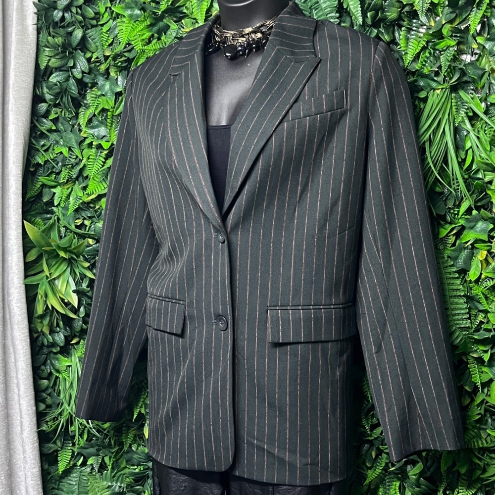 Fashion Nova Blazerβ 1X Pinstripe Button Front Business Casual Oversized 3257